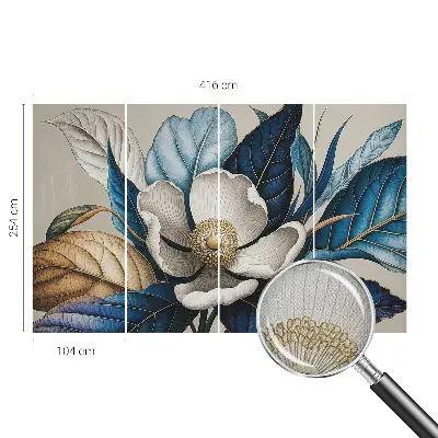 55D-Fototapete fürs Wohnzimmer elegantes Blumenmuster