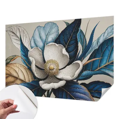 55D-Fototapete fürs Wohnzimmer elegantes Blumenmuster