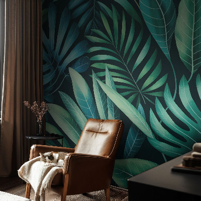 Moderne Fototapete nach Maß Tropische Blätter