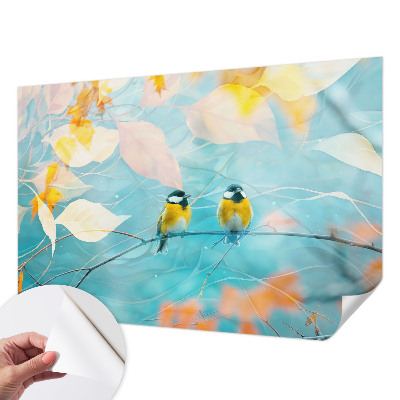 Selbstklebende Fototapete für die Wand mit Motiv „Frühlingsvögel“