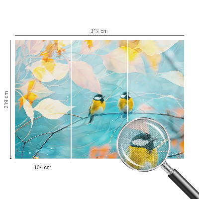 Selbstklebende Fototapete für die Wand mit Motiv „Frühlingsvögel“