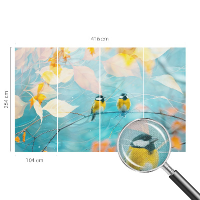 Selbstklebende Fototapete für die Wand mit Motiv „Frühlingsvögel“