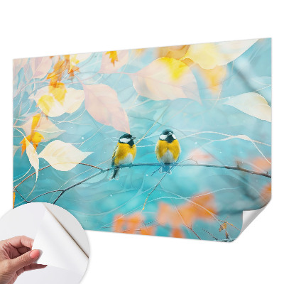 Selbstklebende Fototapete für die Wand mit Motiv „Frühlingsvögel“
