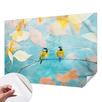 Selbstklebende Fototapete für die Wand Frühlingsvögel