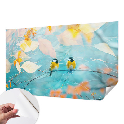 Selbstklebende Fototapete für die Wand mit Motiv „Frühlingsvögel“