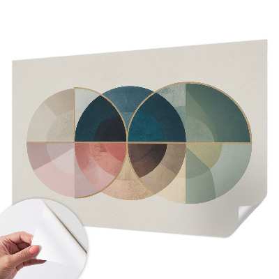 Selbstklebende Fototapete fürs Wohnzimmer mit geometrischem Design