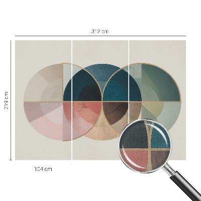 Selbstklebende Fototapete fürs Wohnzimmer mit geometrischem Design