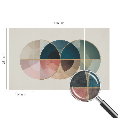Selbstklebende Fototapete fürs Wohnzimmer mit geometrischem Design