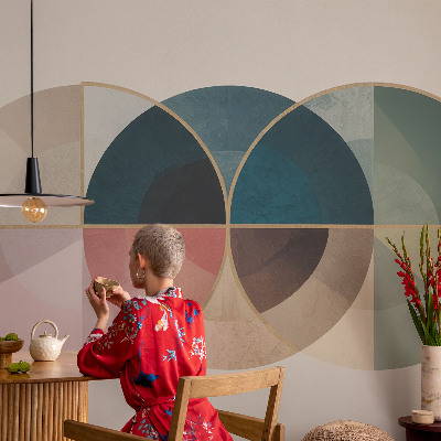 Selbstklebende Fototapete fürs Wohnzimmer mit geometrischem Design