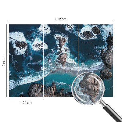 Fototapete in 3D-Optik mit Motiv Meereswellen