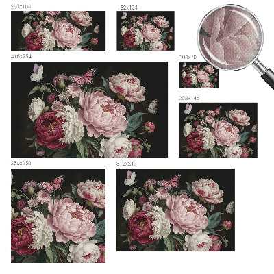 56D-Fototapete fürs Schlafzimmer Pfingstrosen und Schmetterlinge