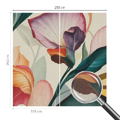 Selbstklebende Fototapete für die Wand mit bunten Blumenmotiv