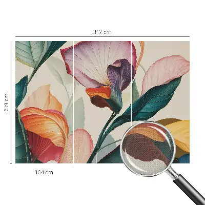 Selbstklebende Fototapete für die Wand mit bunten Blumenmotiv