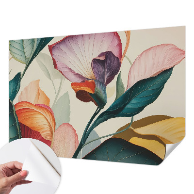 Selbstklebende Fototapete für die Wand Bunte Blumen