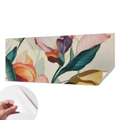 Selbstklebende Fototapete für die Wand mit bunten Blumenmotiv