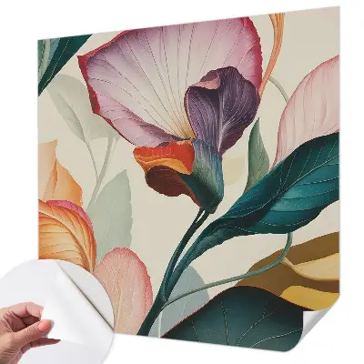 Selbstklebende Fototapete für die Wand mit bunten Blumenmotiv