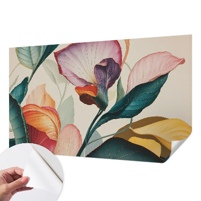 Selbstklebende Fototapete für die Wand Bunte Blumen