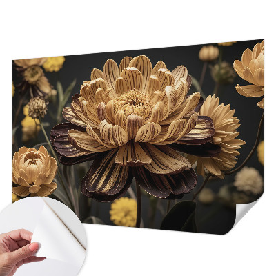 Fototapete in 3D-Optik mit floralem Motiv