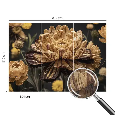 Fototapete in 3D-Optik mit floralem Motiv
