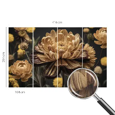 Fototapete in 3D-Optik mit floralem Motiv