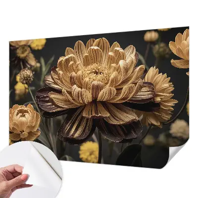 Fototapete in 3D-Optik mit floralem Motiv