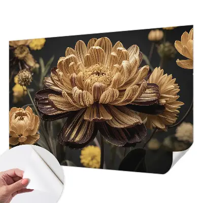 Fototapete in 3D-Optik mit floralem Motiv