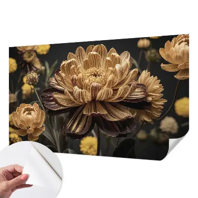 Fototapete in 3D-Optik mit floralem Motiv