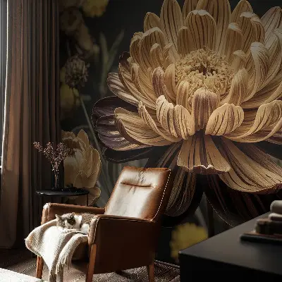 Fototapete in 3D-Optik mit floralem Motiv
