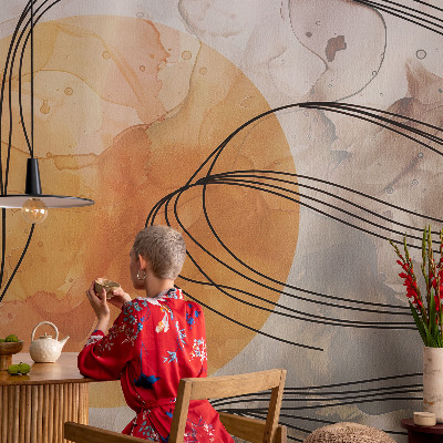 Selbstklebende Fototapete fürs Schlafzimmer mit harmonischer abstrakter Gestaltung