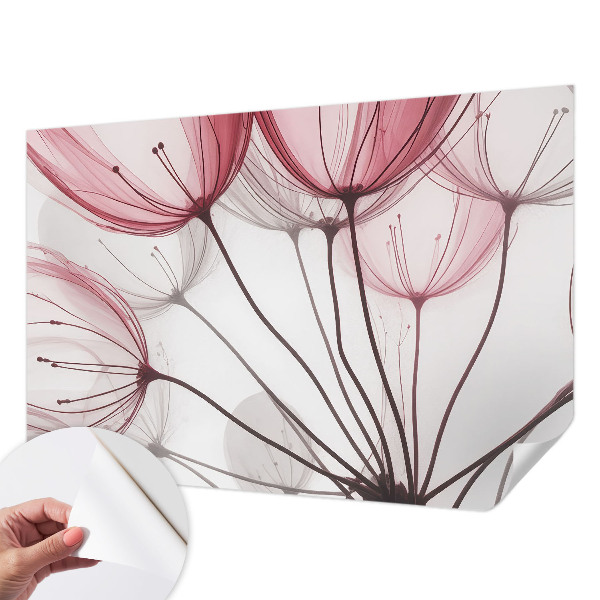 Fototapete in 3D-Optik mit Blumensilhouetten