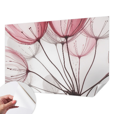 Fototapete in 3D-Optik mit Blumensilhouetten