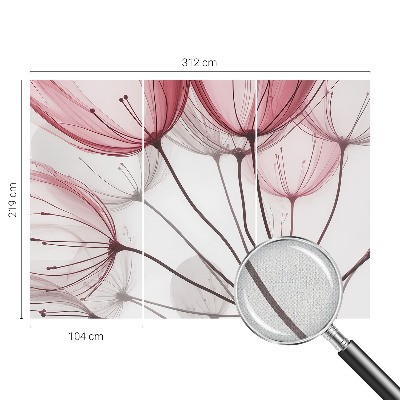 Fototapete in 3D-Optik mit Blumensilhouetten