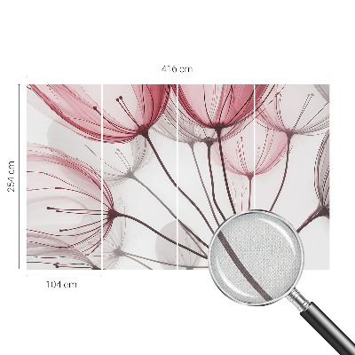 Fototapete in 3D-Optik mit Blumensilhouetten