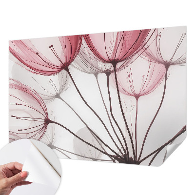 Fototapete in 3D-Optik mit Blumensilhouetten