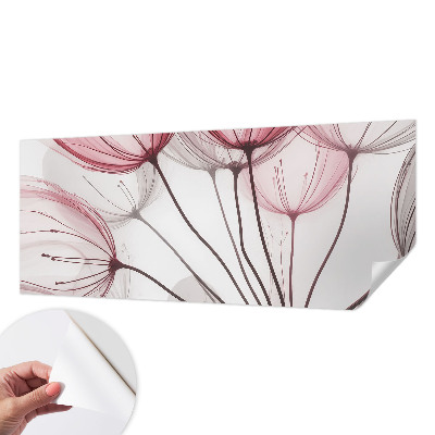 Fototapete in 3D-Optik mit Blumensilhouetten