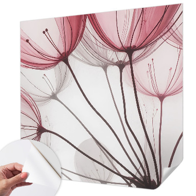 Fototapete in 3D-Optik mit Blumensilhouetten