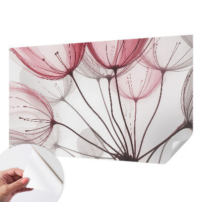 Fototapete in 3D-Optik mit Blumensilhouetten