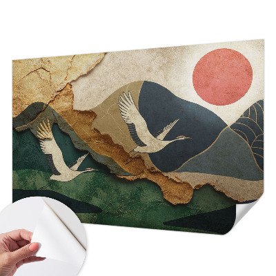 Vintage tapete Kraniche des Ostens