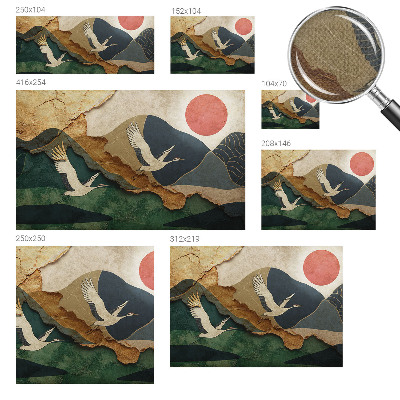 Vintage tapete Kraniche des Ostens