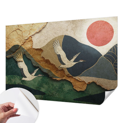 Vintage tapete Kraniche des Ostens