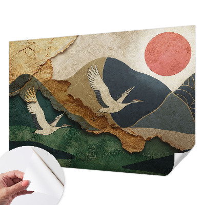 Vintage tapete Kraniche des Ostens