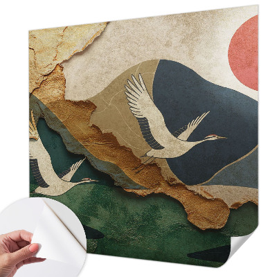 Vintage tapete Kraniche des Ostens