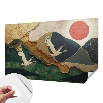 Vintage tapete Kraniche des Ostens