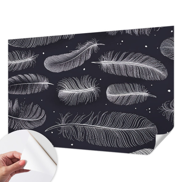 Selbstklebende Fototapete fürs Wohnzimmer Feine Federn