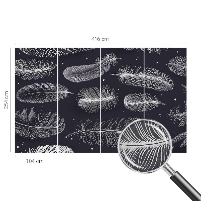 Selbstklebende Fototapete fürs Wohnzimmer Feine Federn