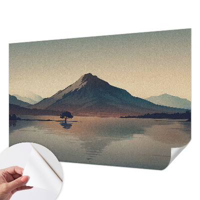 Vintage Tapete mit Motiv einer Berglandschaft