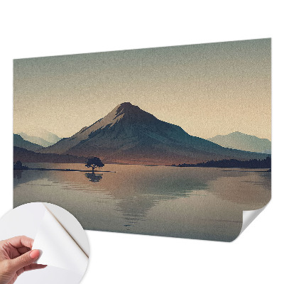 Vintage Tapete mit Motiv einer Berglandschaft