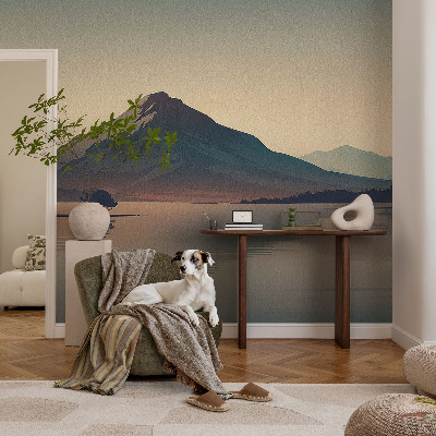 Vintage Tapete mit Motiv einer Berglandschaft