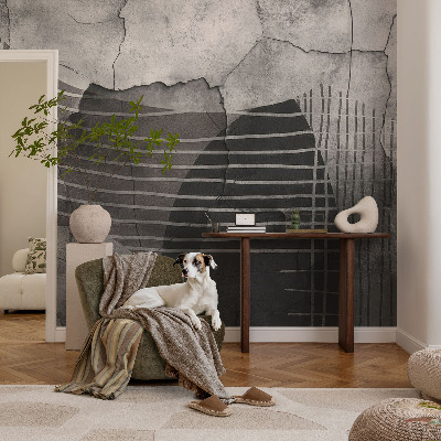 Selbstklebende Fototapete fürs Wohnzimmer mit abstrakten Linien als modernem Wandmotiv