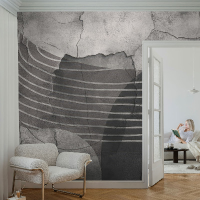 Selbstklebende Fototapete fürs Wohnzimmer mit abstrakten Linien als modernem Wandmotiv
